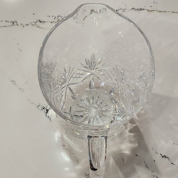 Vintage Lead Crystal Water  Pitcher Royal Crystal Rock Gala Pattern - Picture 3 of 10